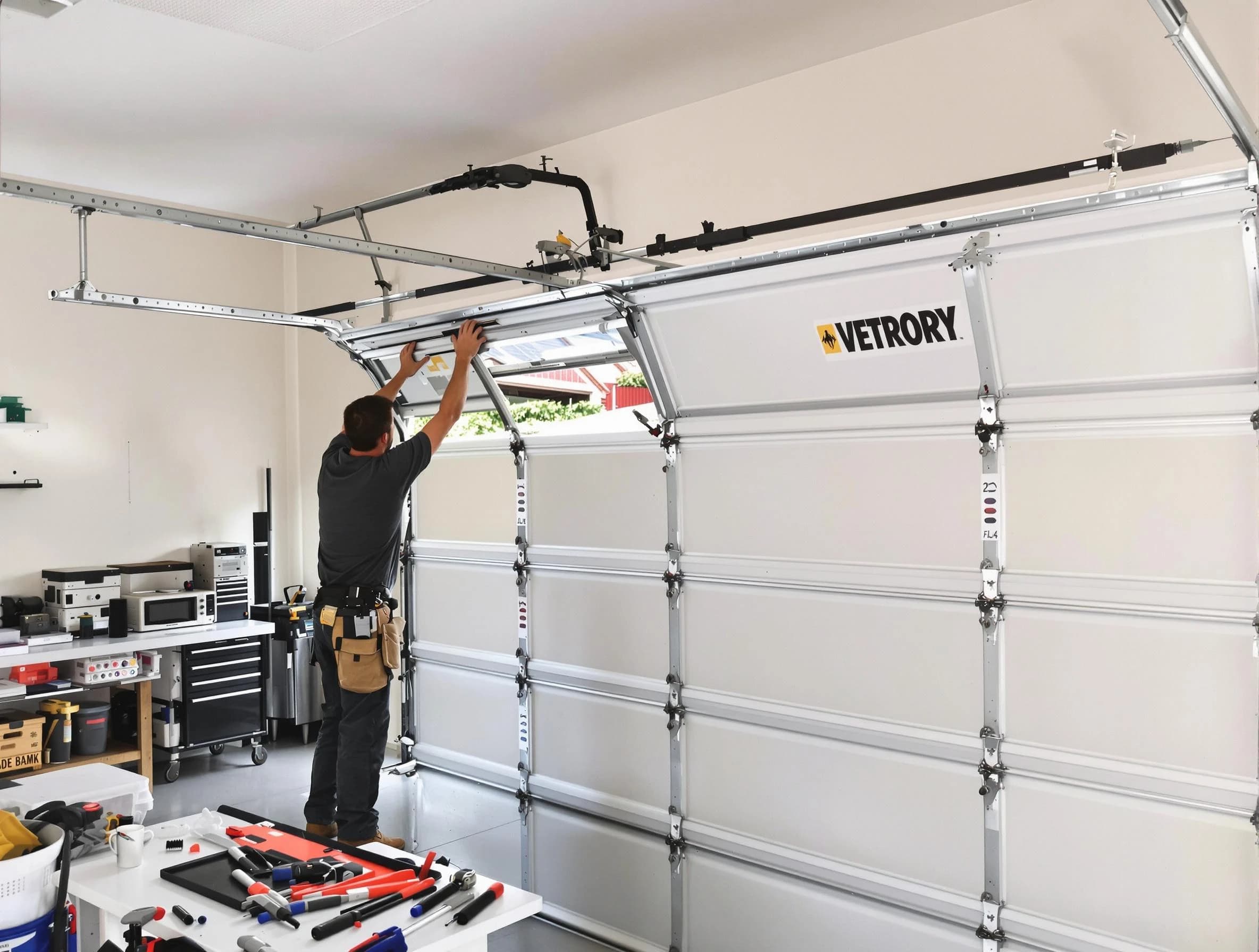 South Brunswick Garage Door Repair technician performing section replacement in South Brunswick