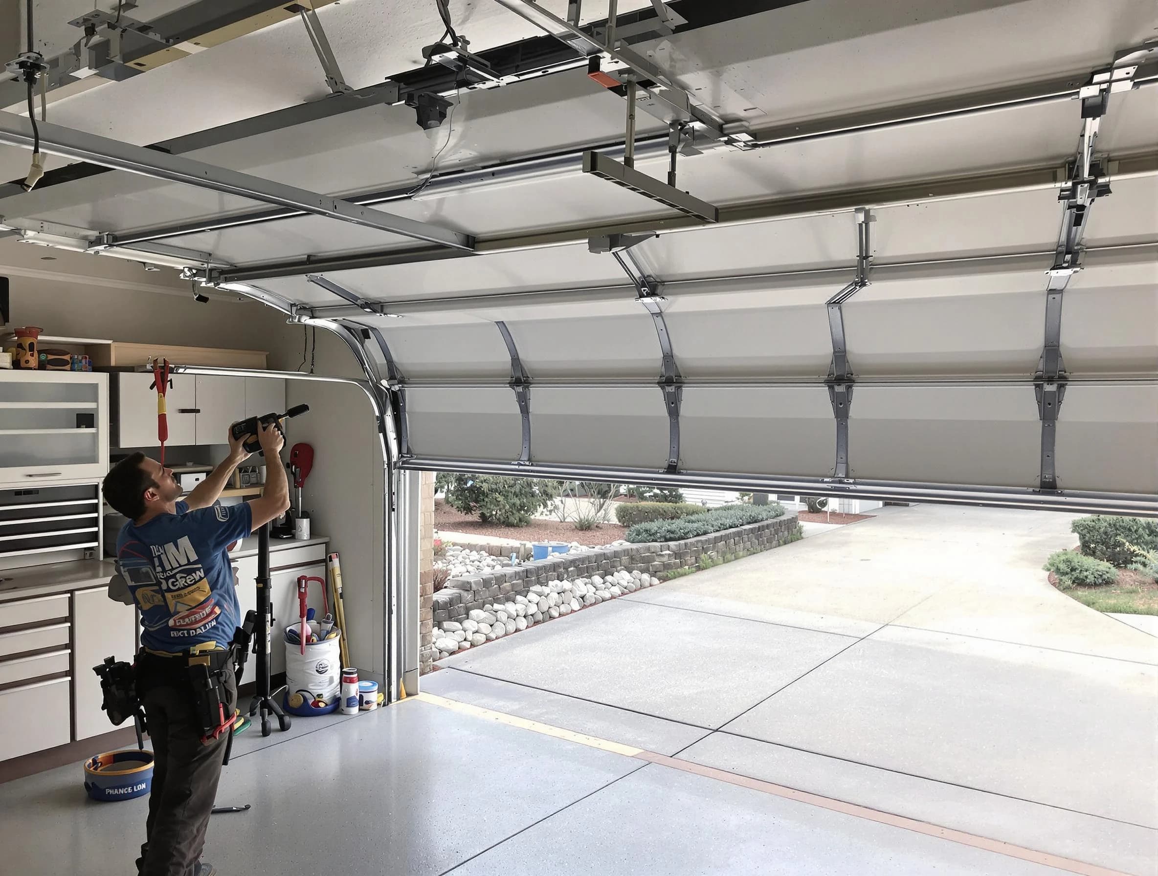 Garage door track repair service by South Brunswick Garage Door Repair in South Brunswick